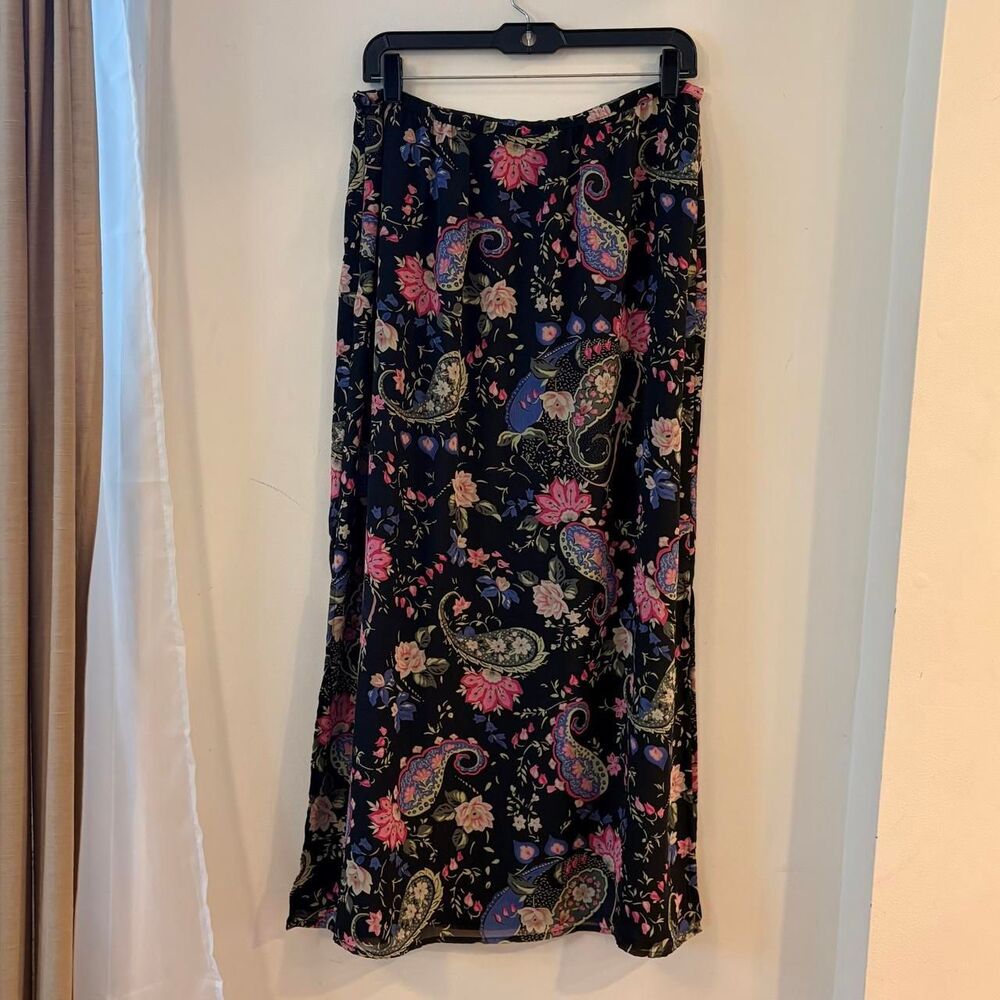 Paisley Vintage Kathie Lee Collection Maxi Skirt Sz 14 Phoebe Buffay Whimsigoth - Picture 3 of 6